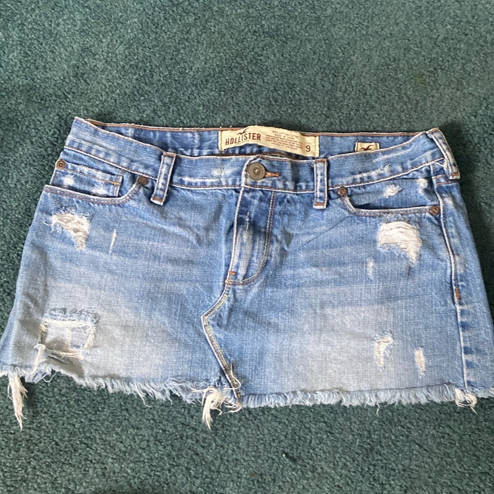 Vintage Hollister size 9 ripped distressed jean skirt 💙